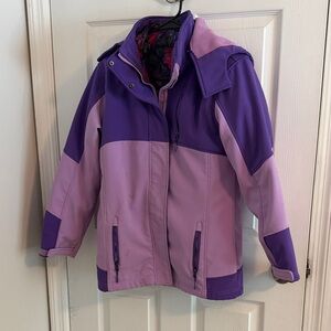 Reebok Two-Tone Purple Kids Raincoat/Warm Jacket